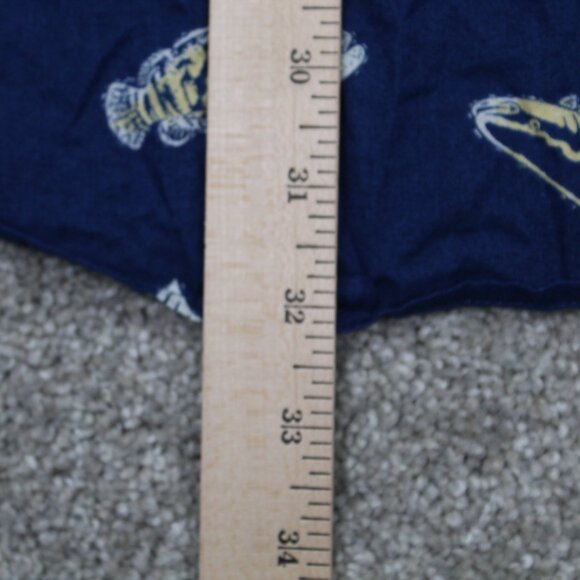 Eddie Bauer Shirt Mens TXL XL-Tall Blue Fish Print Classic Fit S/S Button Down - Picture 12 of 12